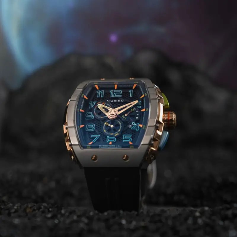 Montre NUBEO Magellan Chronographe Retrograde Asteroid Bleu NB-6088-01 3 Montre NUBEO Magellan Chronographe Retrograde Asteroid Bleu NB-6088-01