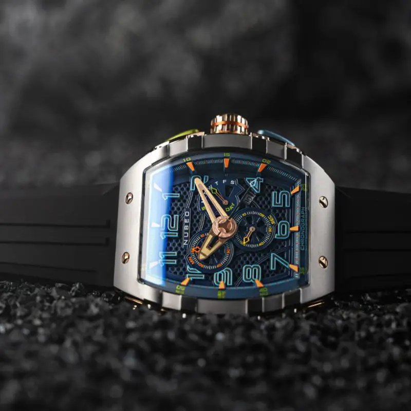 Montre NUBEO Magellan Chronographe Retrograde Asteroid Bleu NB-6088-01 4 Montre NUBEO Magellan Chronographe Retrograde Asteroid Bleu NB-6088-01
