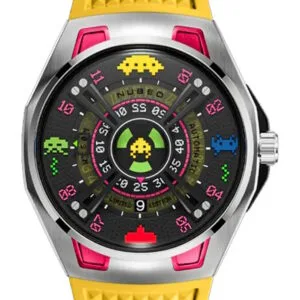 Montre NUBEO Space Invaders Solar Yellow Edition Limitée Automatique NB-6099-SI-03