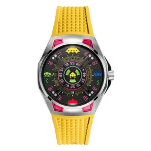 Montre NUBEO Space Invaders Solar Yellow Edition Limitée Automatique NB-6099-SI-03