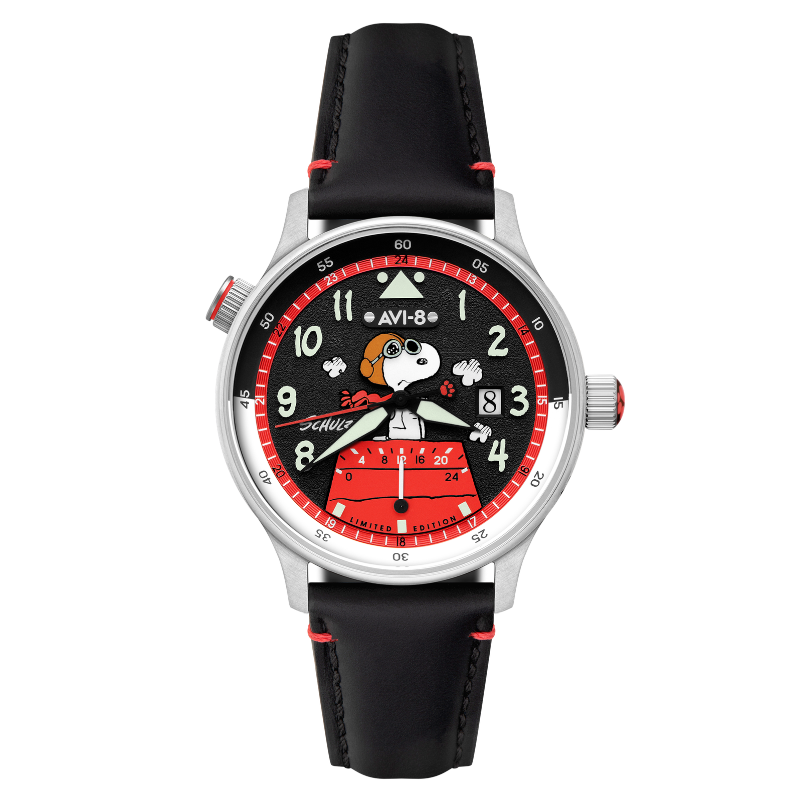 Montre AVI-8 Hawker Hurricane McKellar Dual Time Peanuts Snoopy Flying Ace Limited Edition AV-4151-01