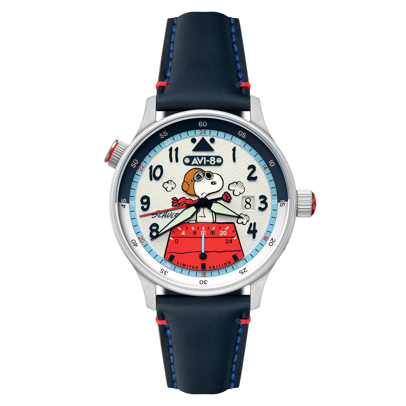 Montre AVI-8  Hawker Hurricane McKellar Dual Time Peanuts Snoopy Flying Ace Limited Edition AV-4151-02