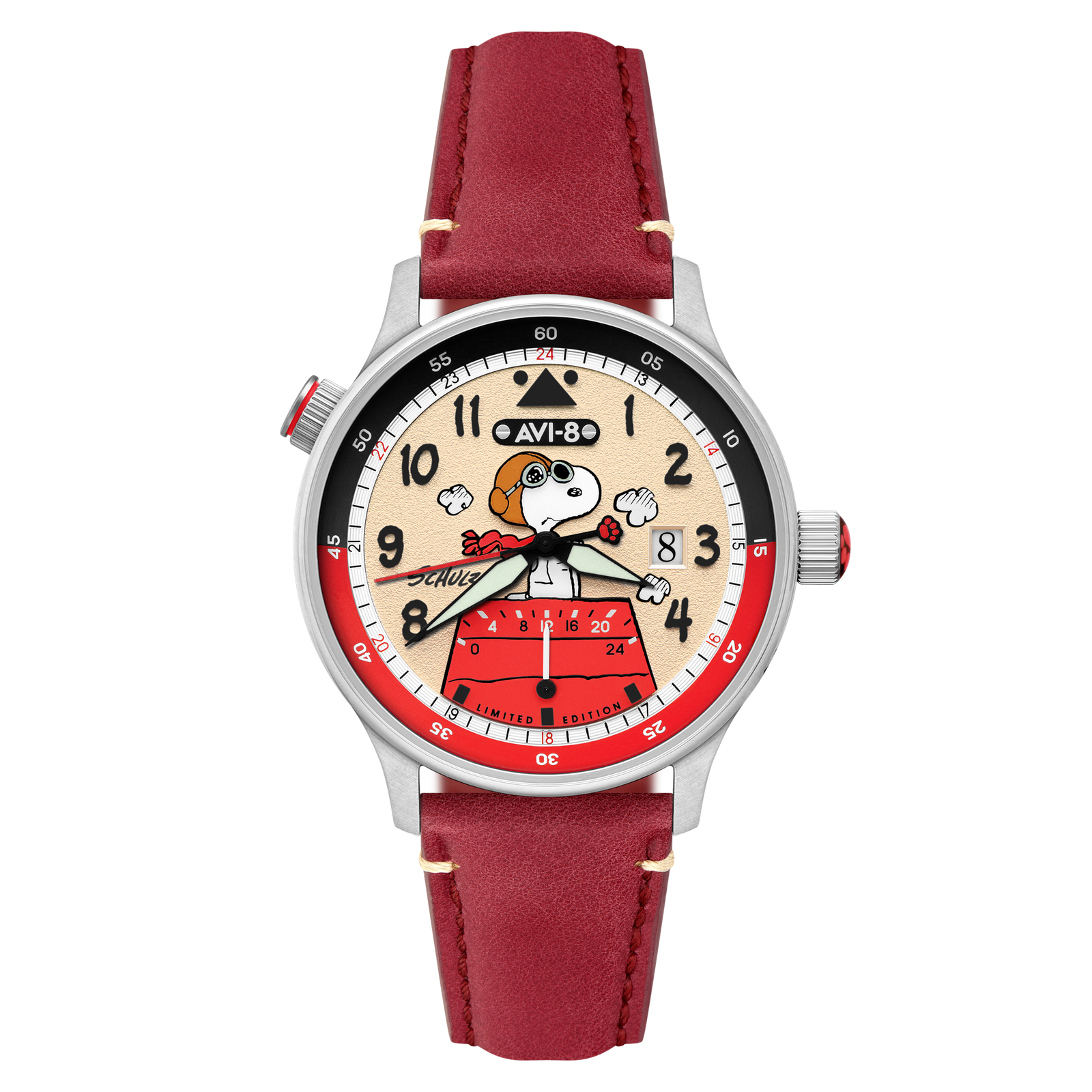Montre AVI-8  Hawker Hurricane McKellar Dual Time Peanuts Snoopy Flying Ace Limited Edition AV-4151-03
