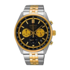 Montre SEIKO Sport Quartz Homme Noir et Doré SSB430P1