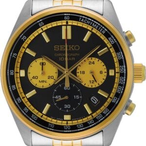 Montre SEIKO Sport Quartz Homme Noir et Doré SSB430P1