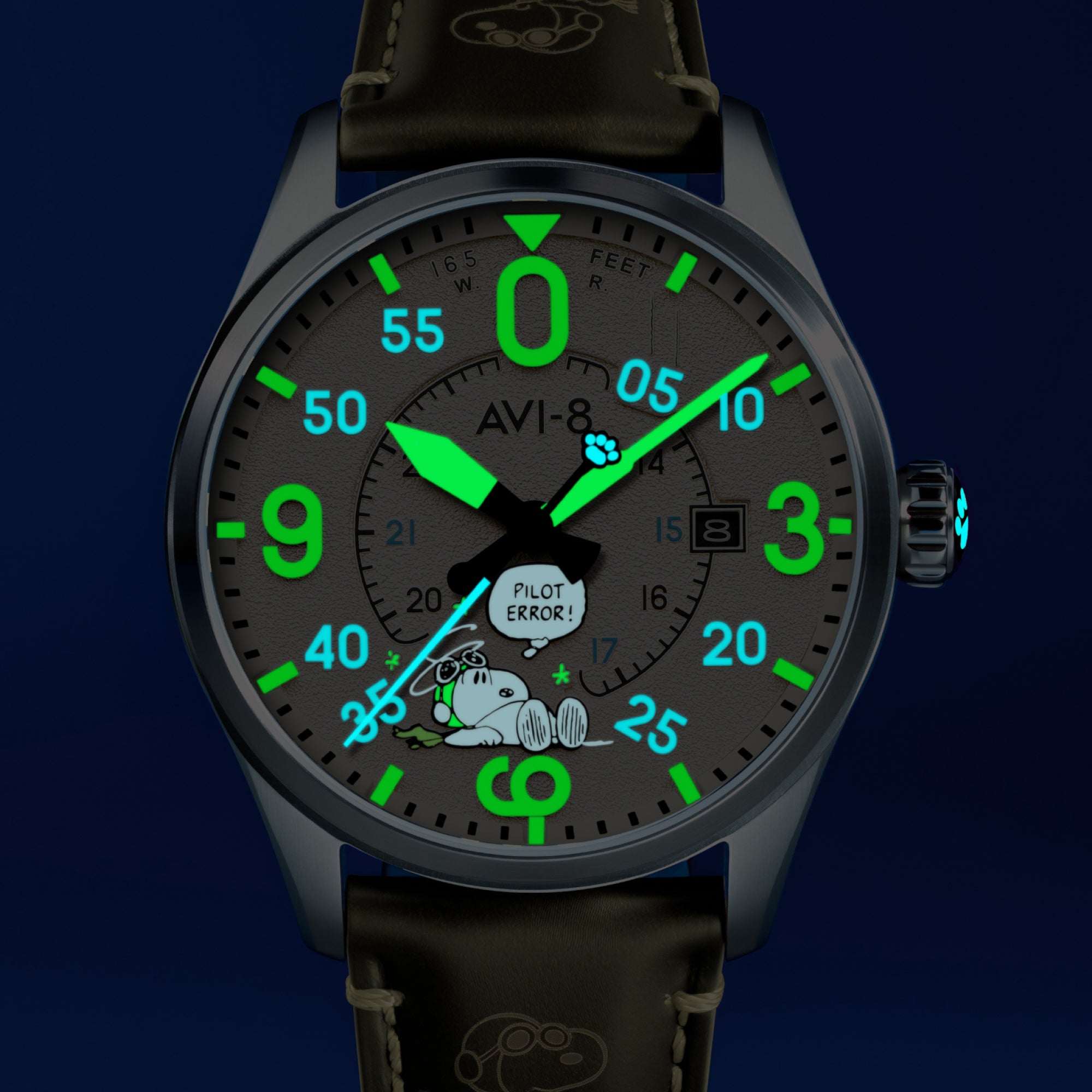 Montre AVI-8 Spitfire Smith Snoopy Pilot Error AV-4152-04 5 Montre AVI-8 Spitfire Smith Snoopy Pilot Error AV-4152-04