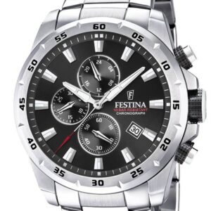 Montre FESTINA Chrono Sport acier gris et noir F20463/4