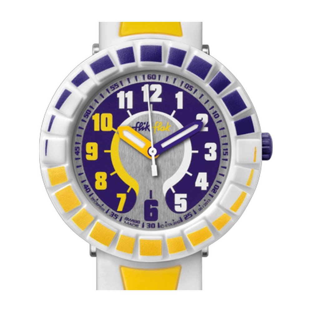 Montre FLIK FLAK All Around Yellow & Purple FCSP010 1 Montre FLIK FLAK All Around Yellow & Purple FCSP010