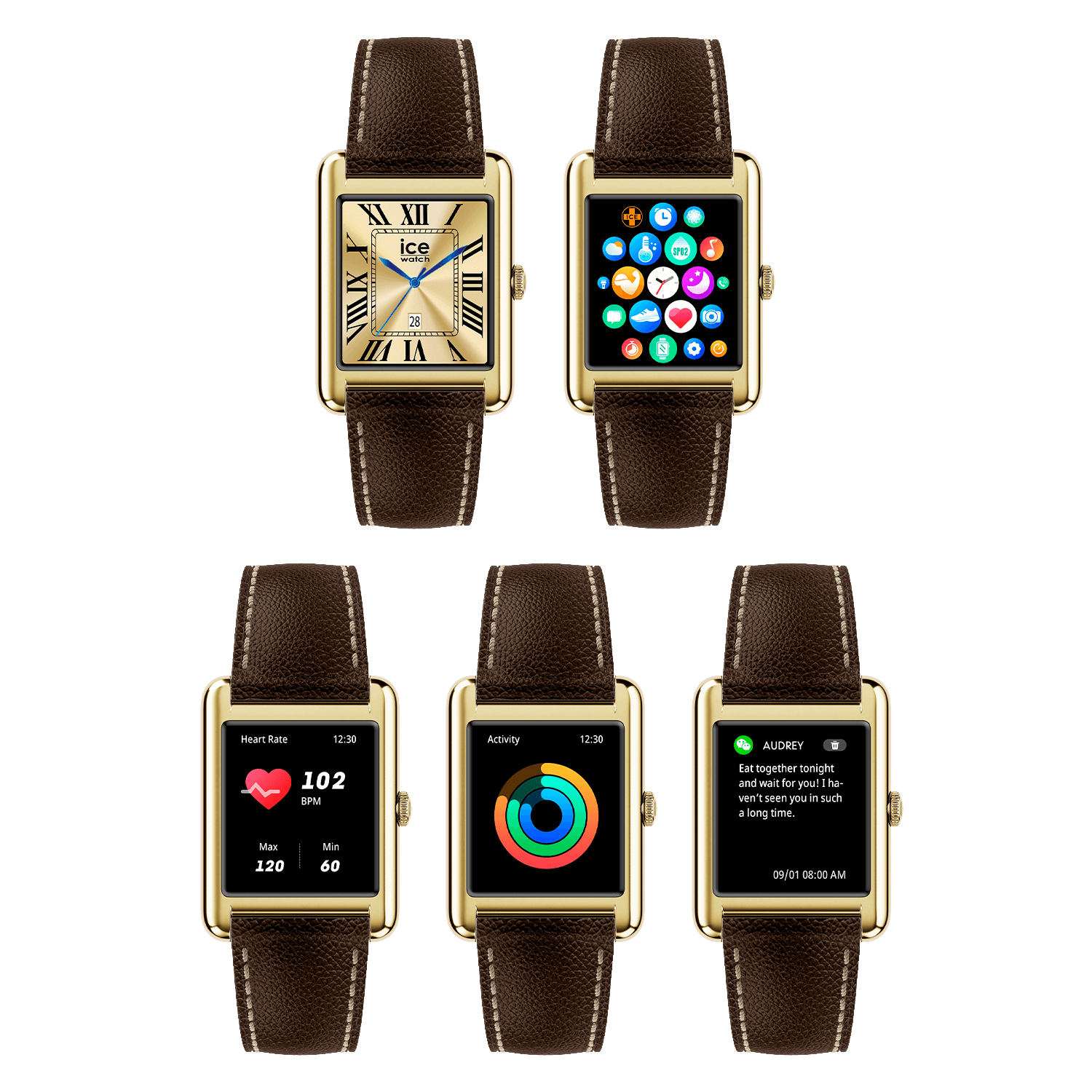 Montre ICE WATCH ICE smart TKS 2.0 rectangulaire 1.41 Gold Chocolate 025618 4 Montre ICE WATCH ICE smart TKS 2.0 rectangulaire 1.41 Gold Chocolate 025618